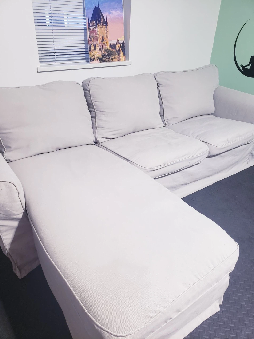 Light Sectional Sofa with Chaise ( Delivery Available )