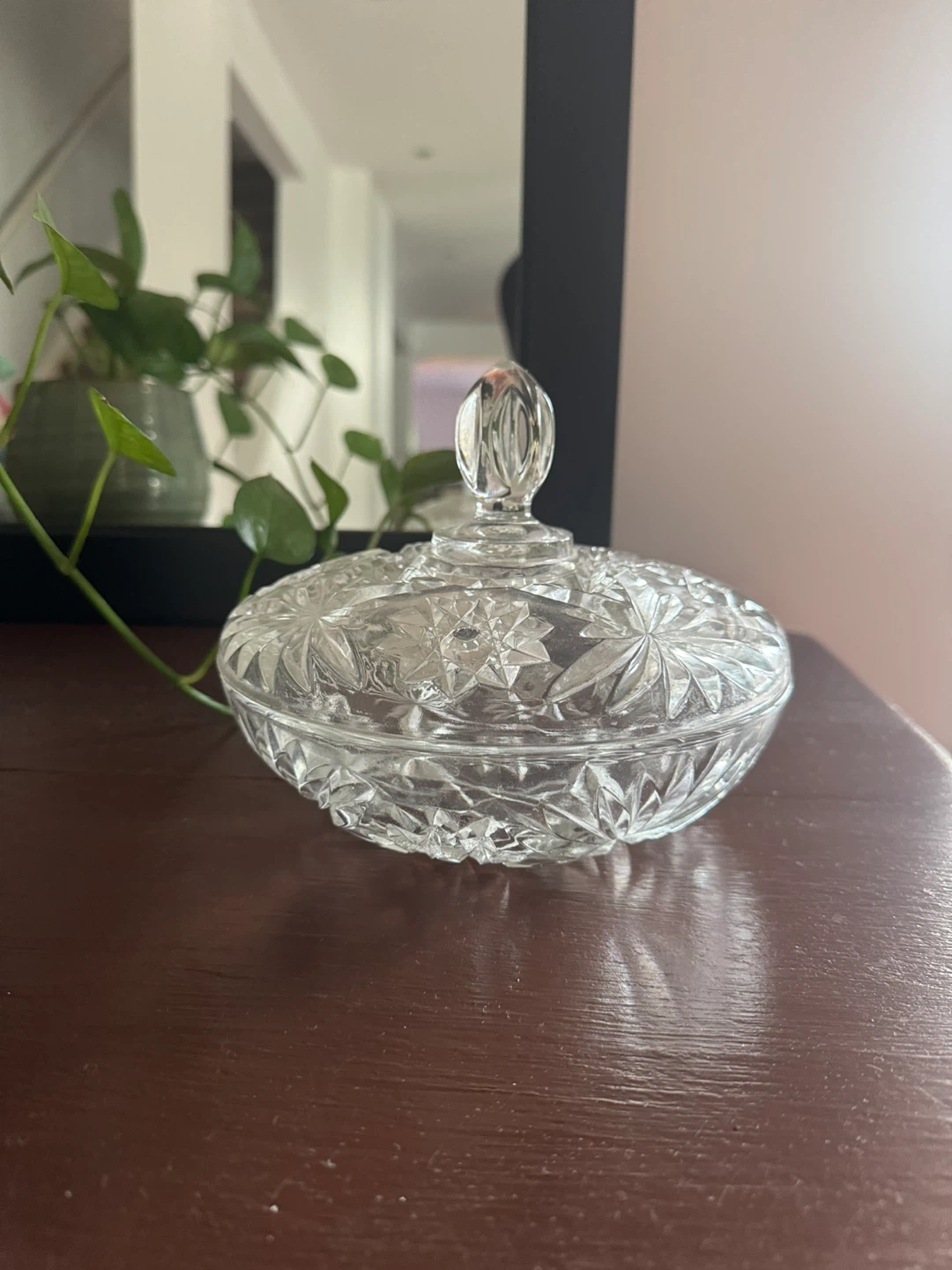 Vintage 1970s Cut Crystal Decorative Dish