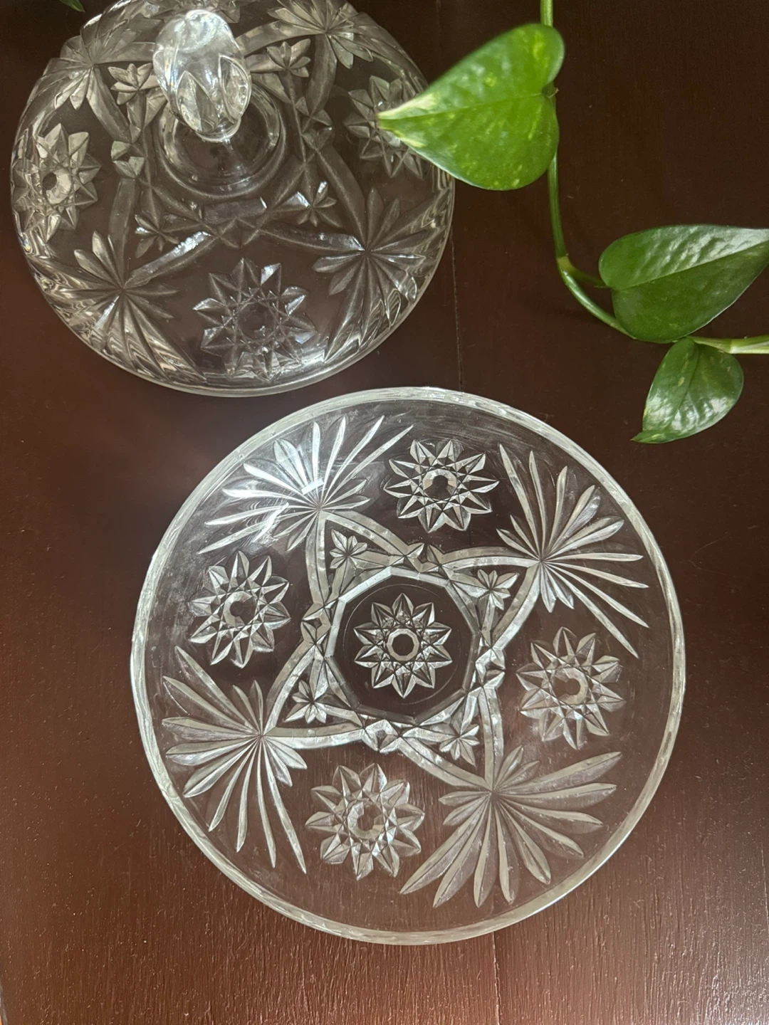 Vintage 1970s Cut Crystal Decorative Dish - photo 5