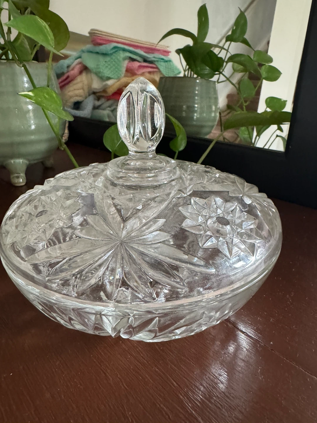 Vintage 1970s Cut Crystal Decorative Dish - photo 2
