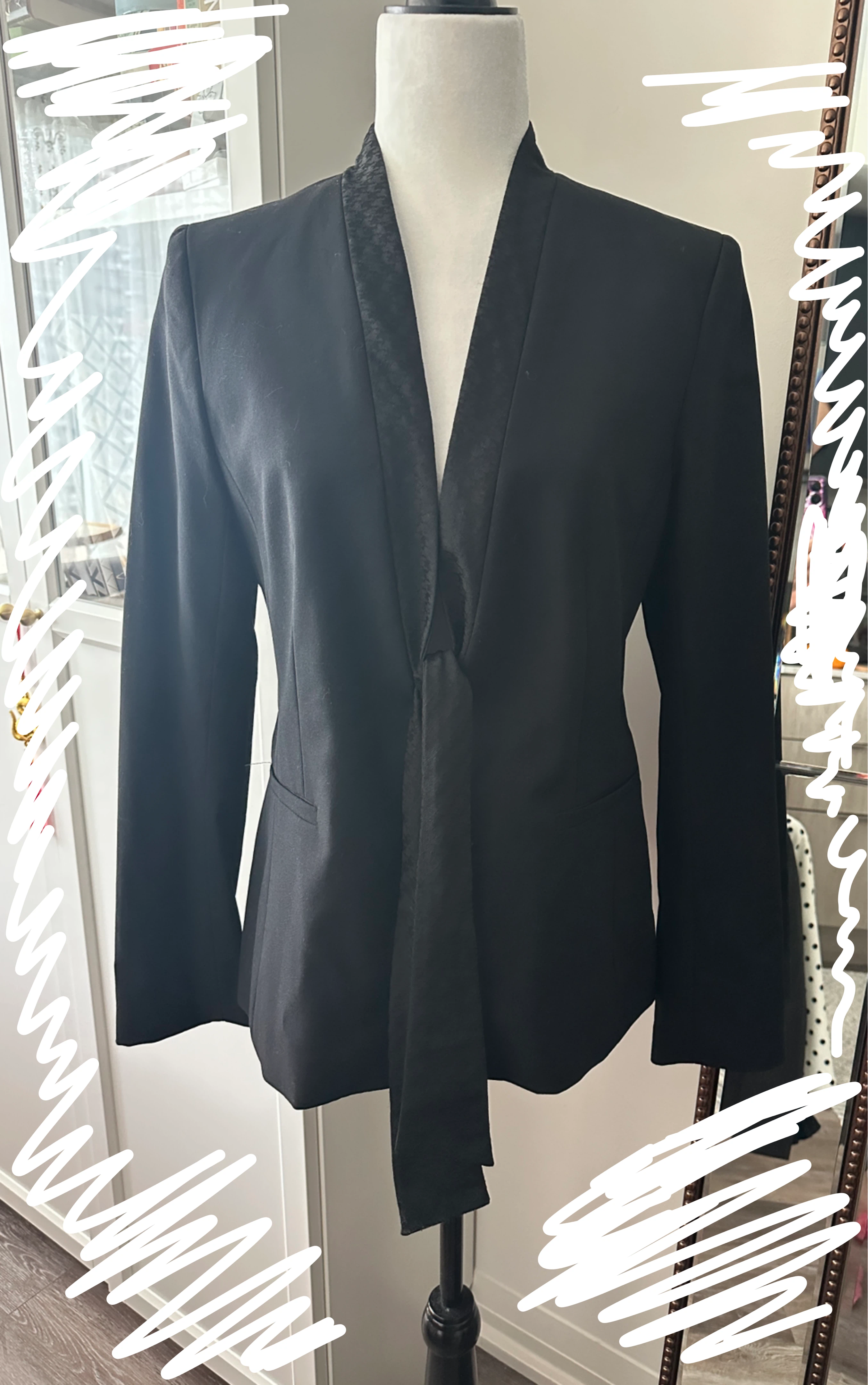 Banana Republic Black Drape Front Blazer