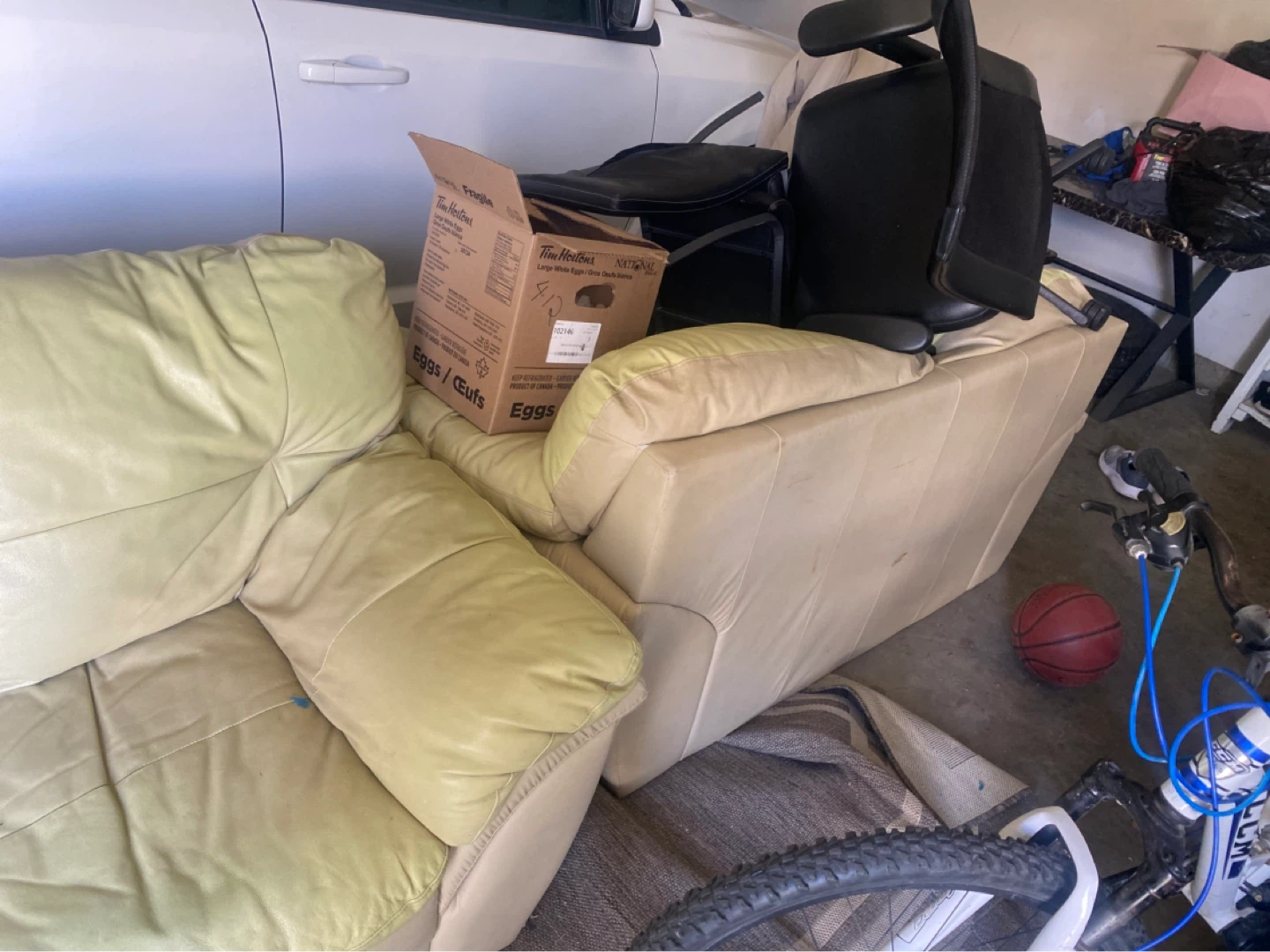 Light Green Leather Sofa
