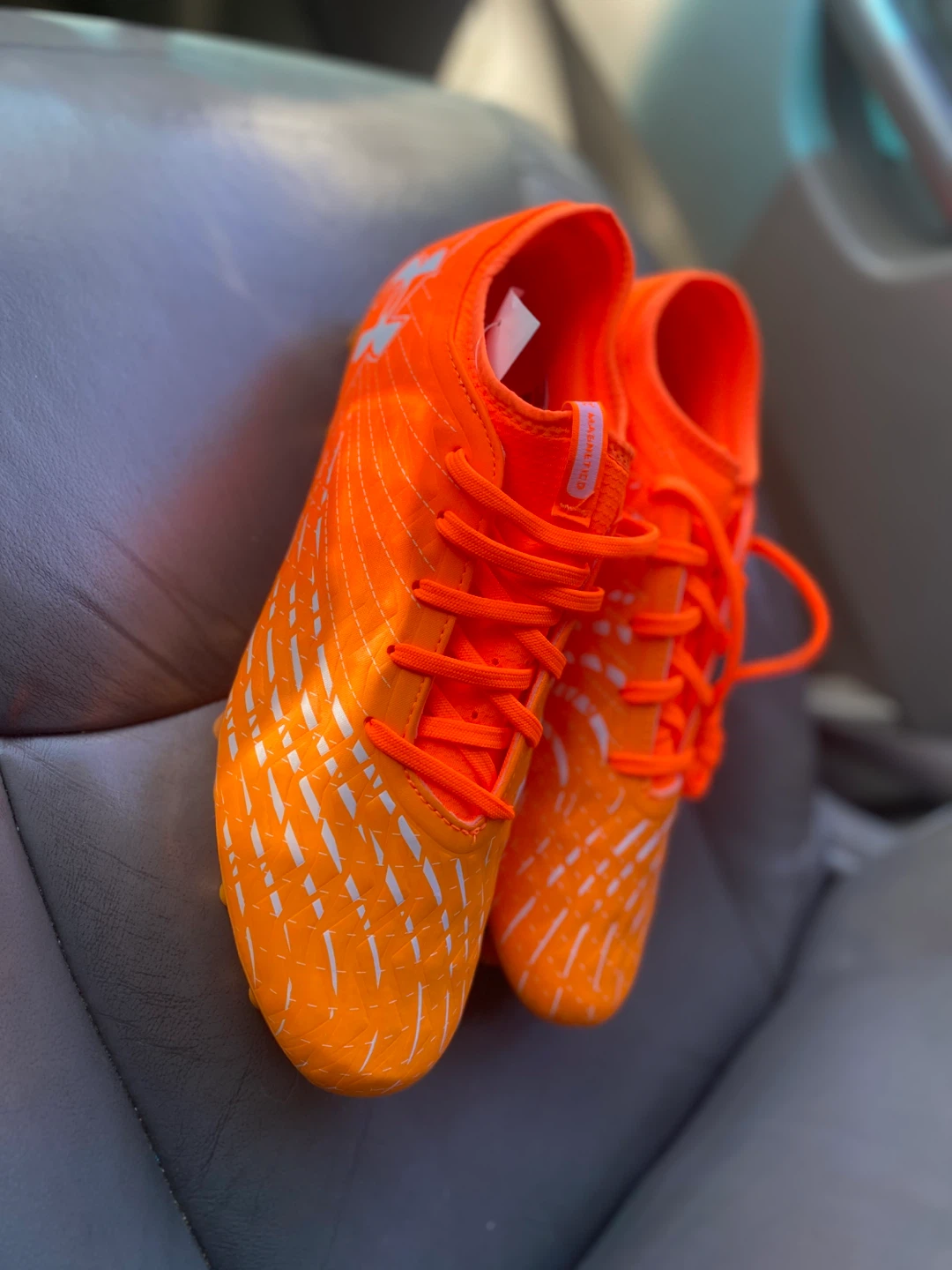 Under Armour Orange Football Cleats - photo 2