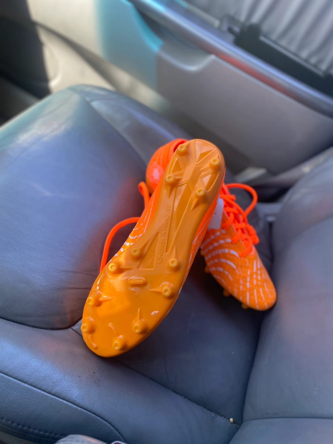 Under Armour Orange Football Cleats - photo 4