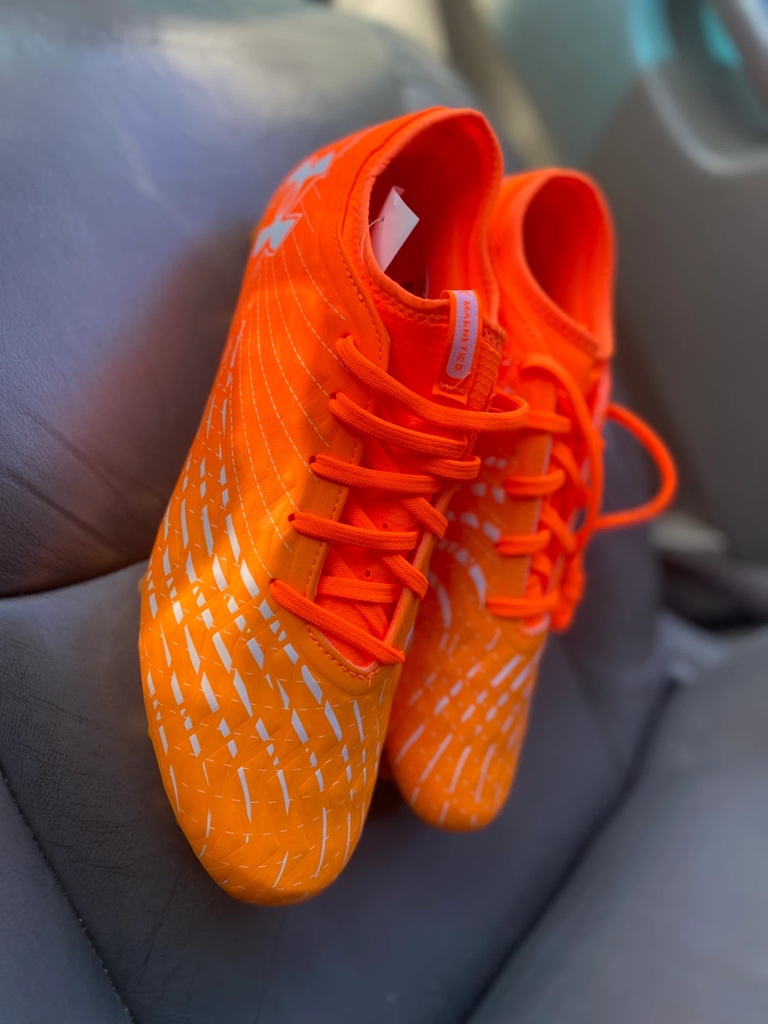 Under Armour Orange Football Cleats - photo 3