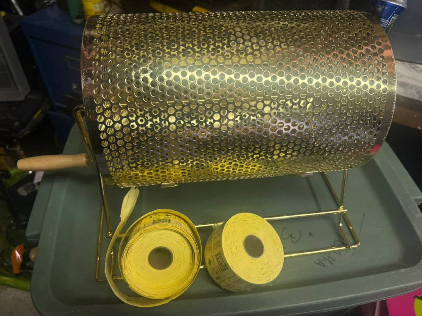 Gold Raffle Drum with Handle and Stand - photo 2