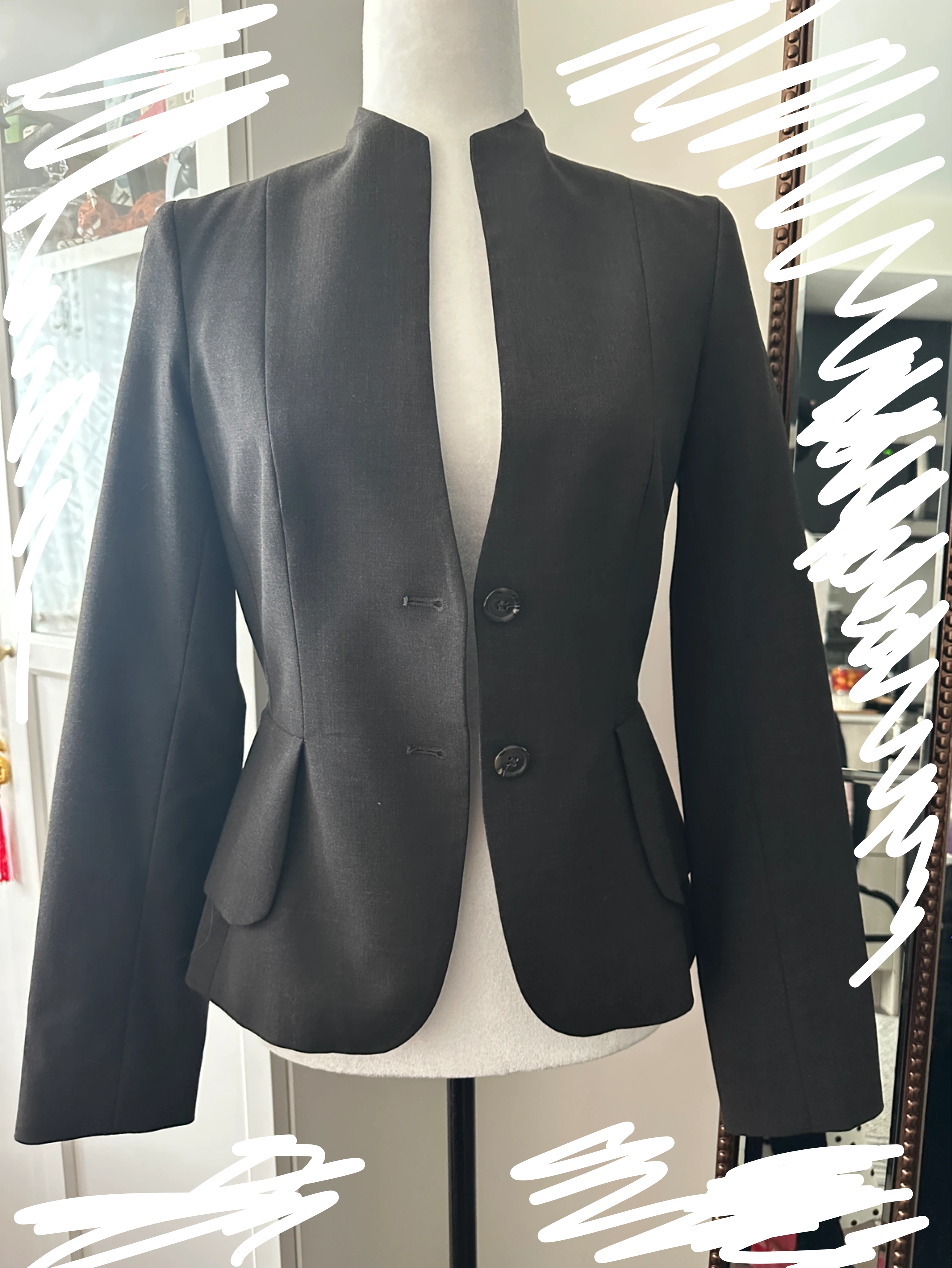 Sandra Angelozzi Black Blazer Size 32