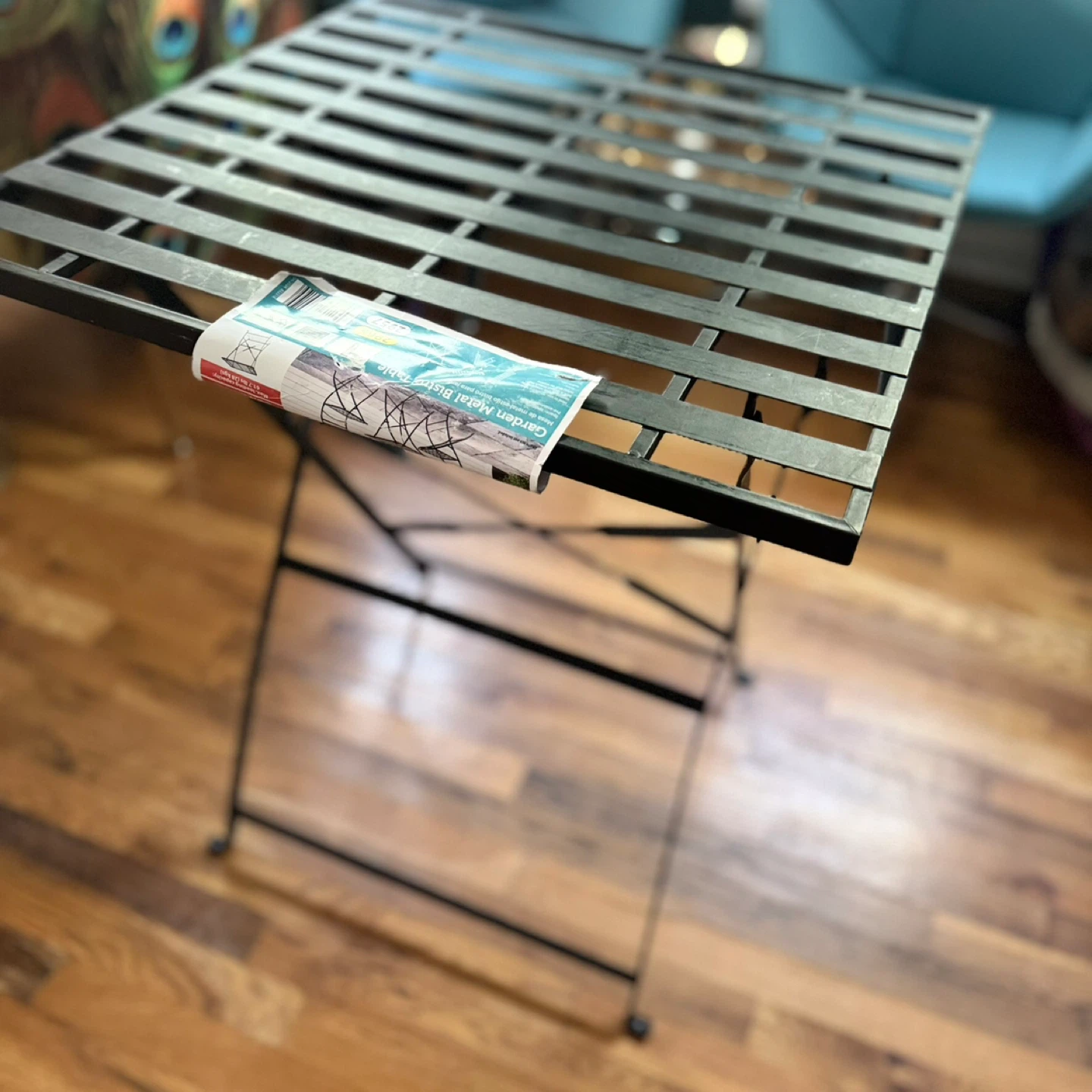 Black Metal Folding Garden Bistro Table