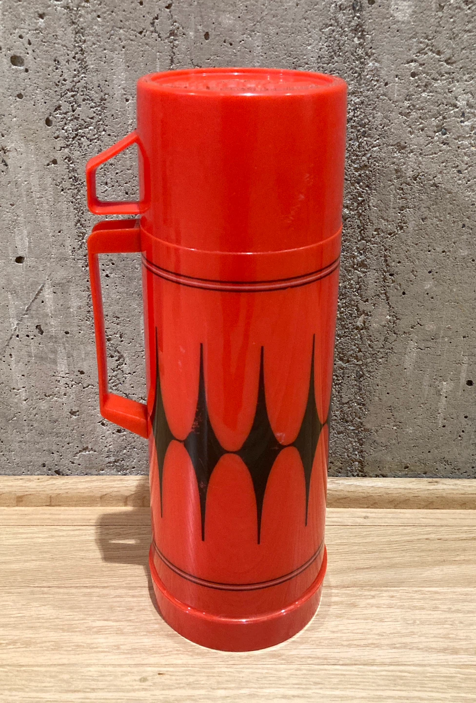 VTG Aladdin Thermos Bottle Red Black Diamond Mid Century Retro