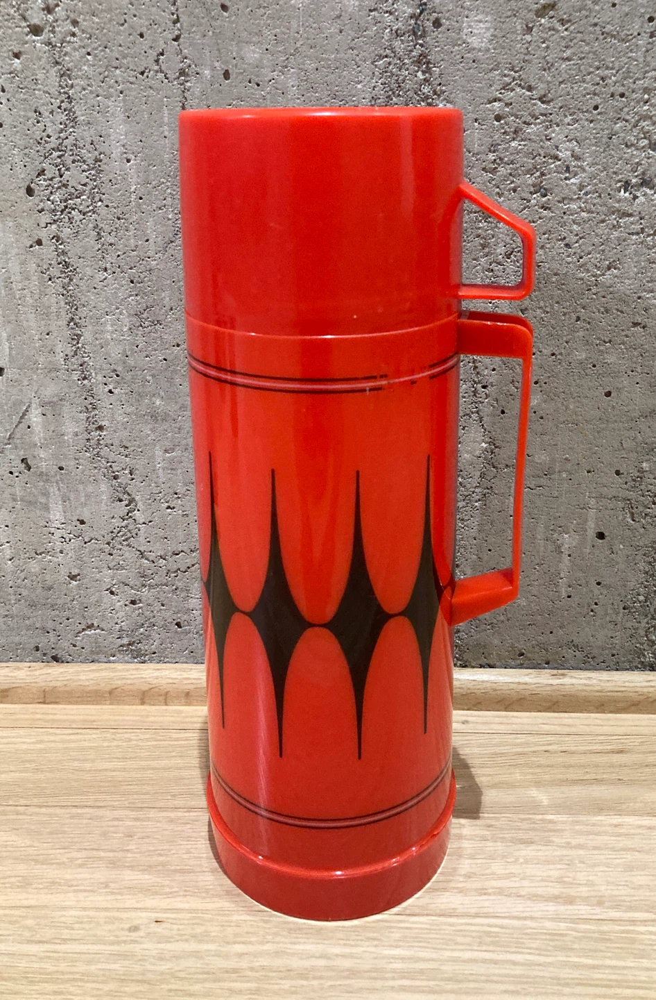 VTG Aladdin Thermos Bottle Red Black Diamond Mid Century Retro - photo 2