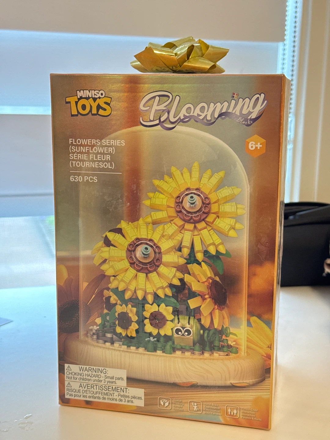 MINISO Toys Blooming Flowers Series Sunflower Building Blocks