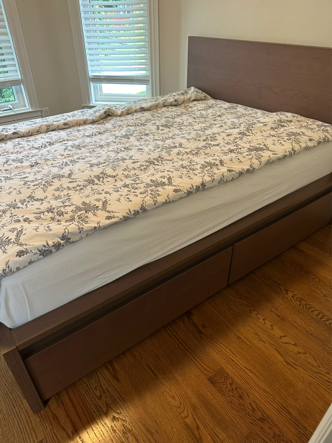 Full High bed frame/4 storage boxes, brown, wood - photo 4