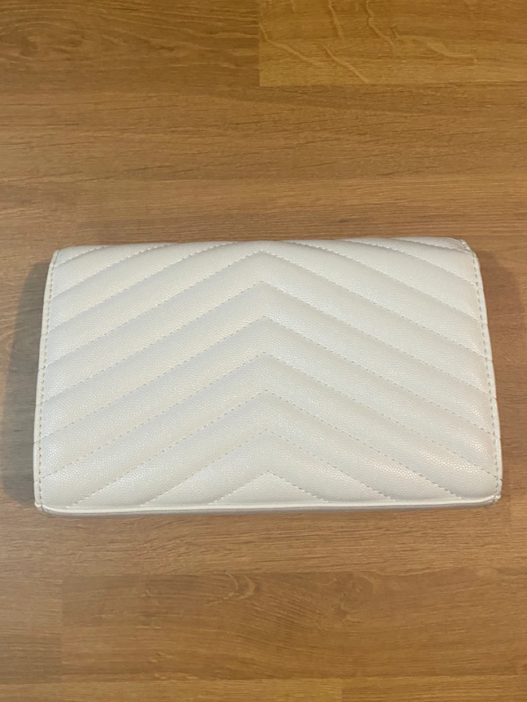 Saint Laurent Paris White Quilted  Chain Wallet - photo 2