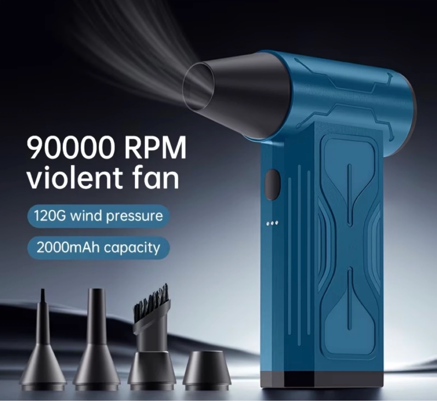 Blue Cordless Blower with 90000 RPM Motor - photo 2