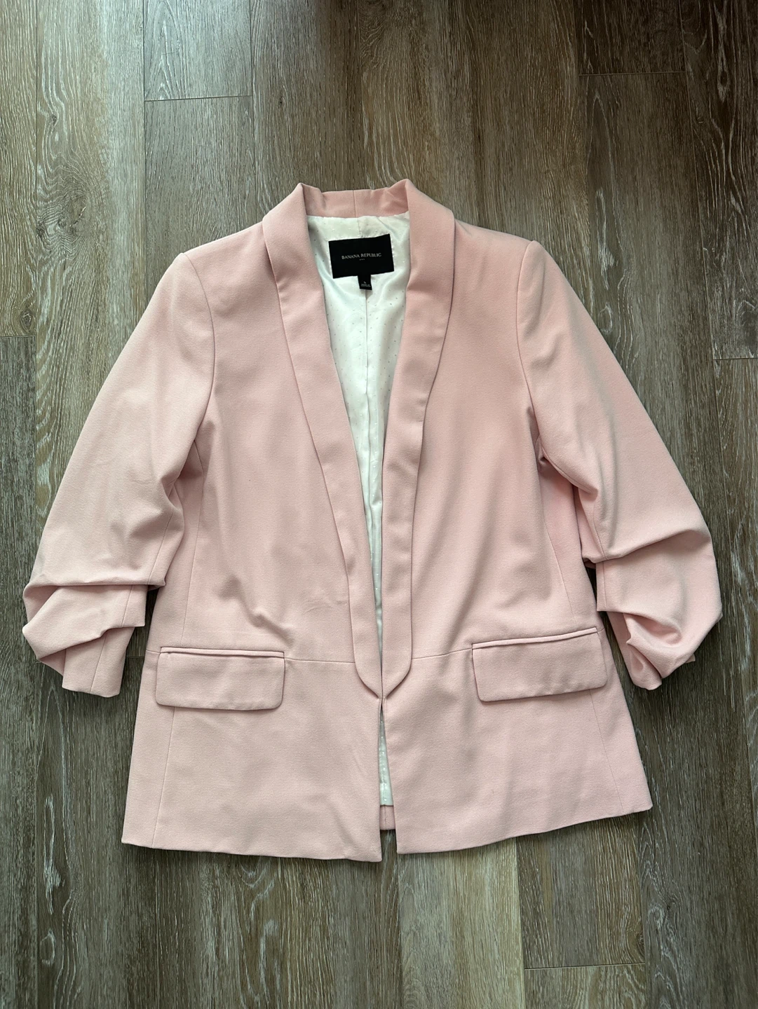 Banana Republic Pink Ruched Sleeve Blazer - Size S - photo 3