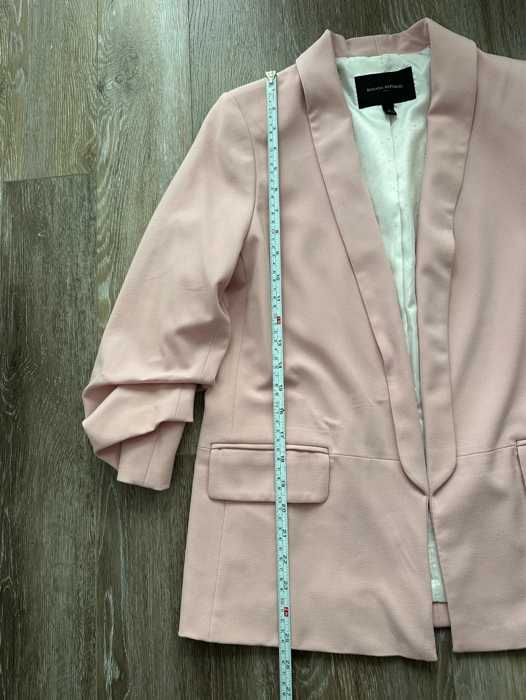 Banana Republic Pink Ruched Sleeve Blazer - Size S - photo 5