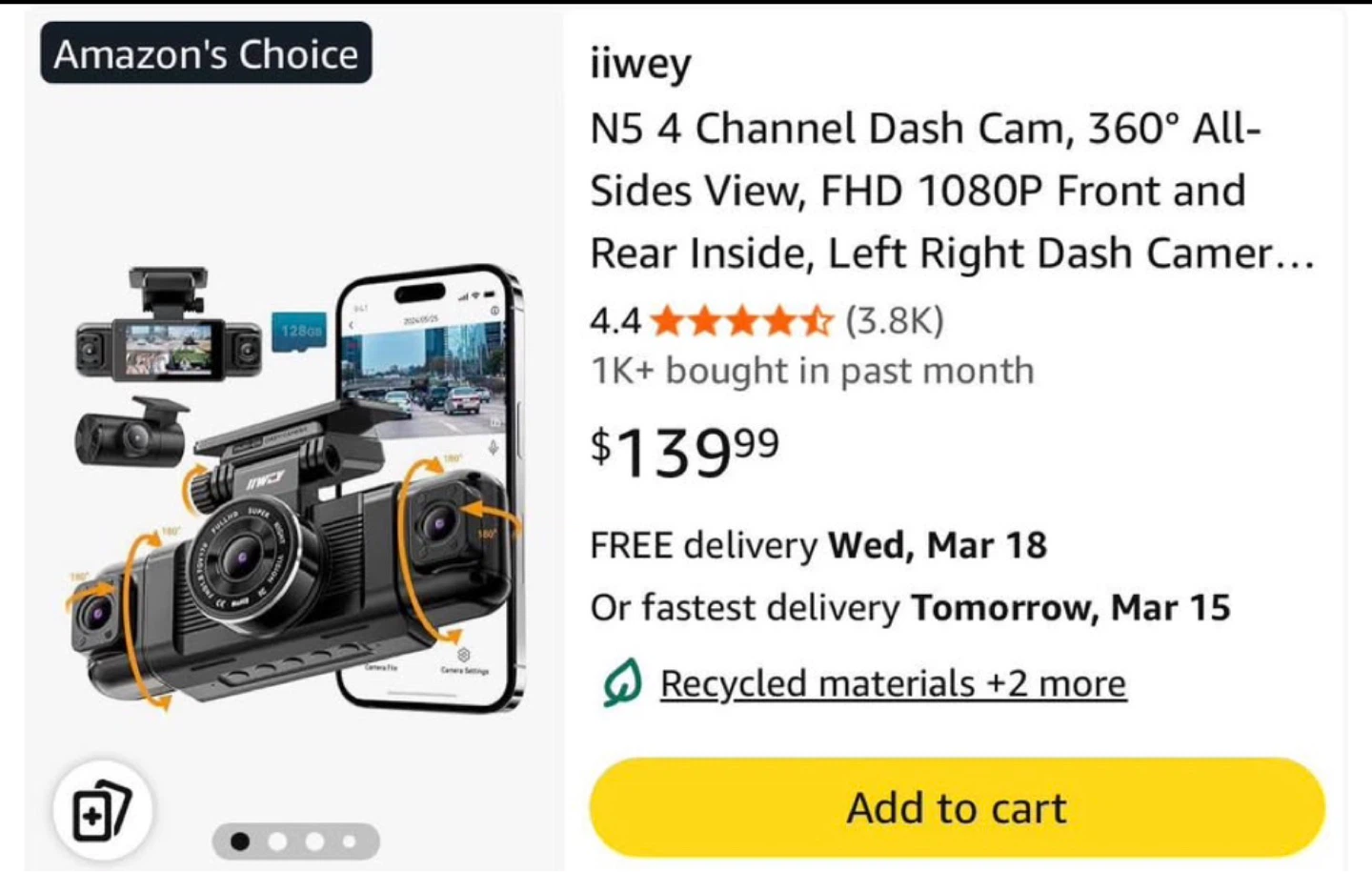 IIWEY N5 4 Channel Dash Cam - photo 3