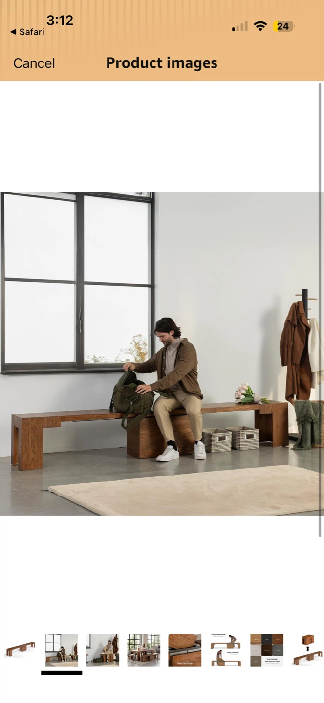 Transformer table Extendable Wooden Bench with Hidden Storage - photo 2
