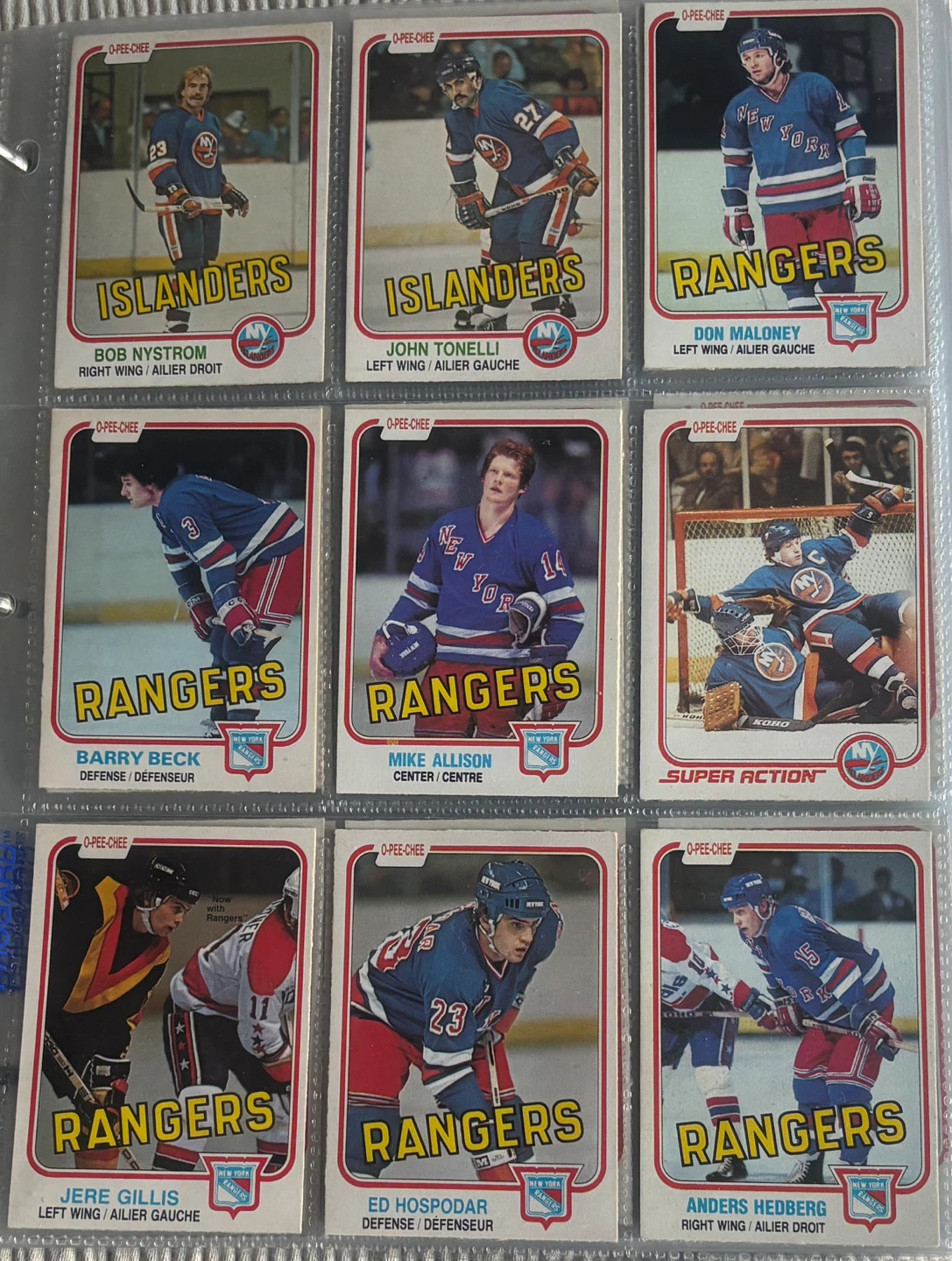 O-Pee-Chee Hockey Cards - Islanders & Rangers Players