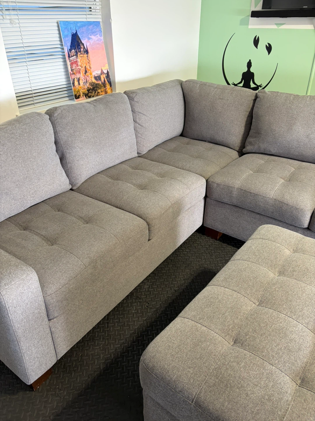 Grey Sectional Sofa with Storage Ottoman ( Delivery Available ) - photo 5