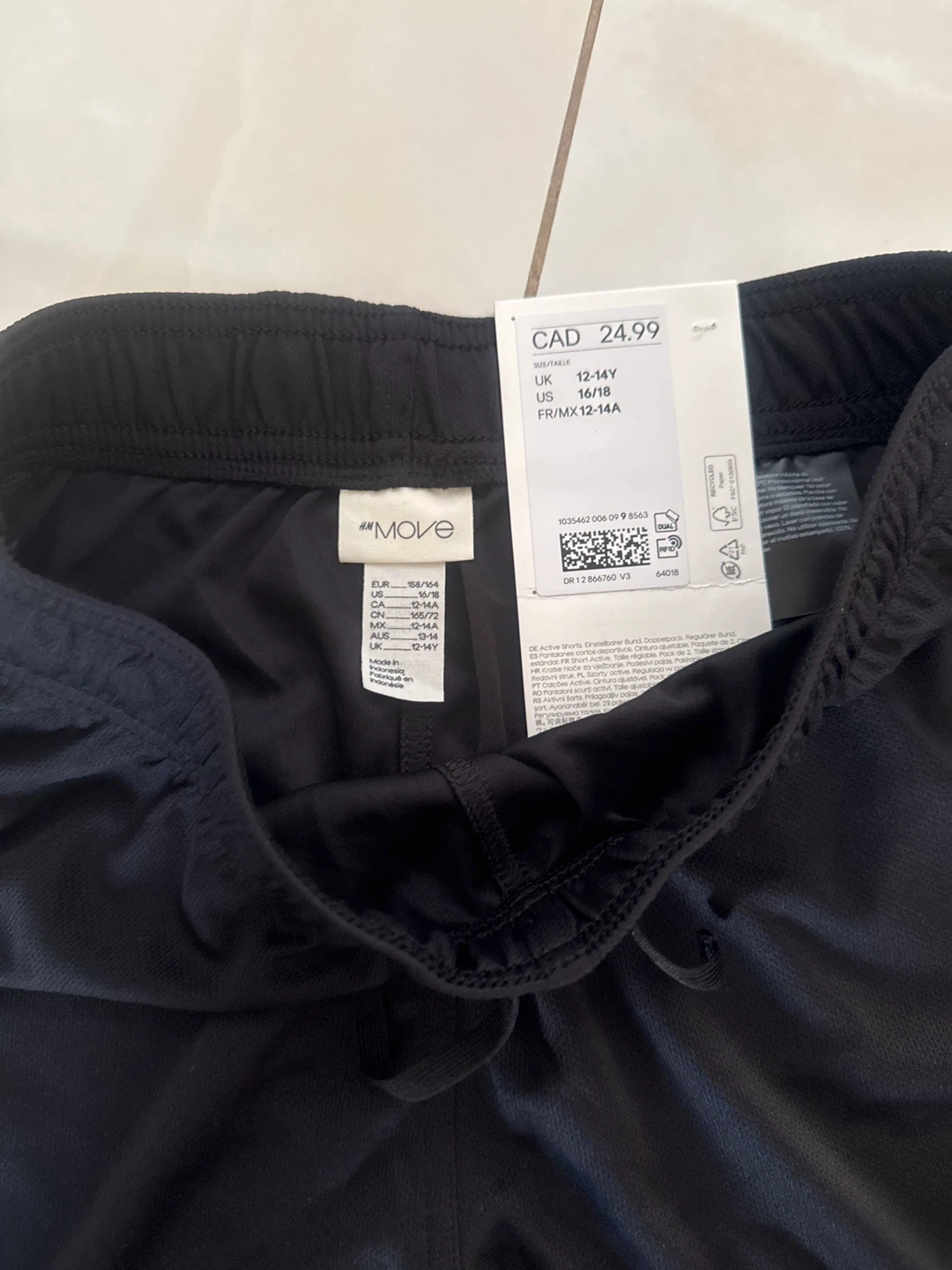 H&M Move Black Active Shorts 12-14Y - photo 2