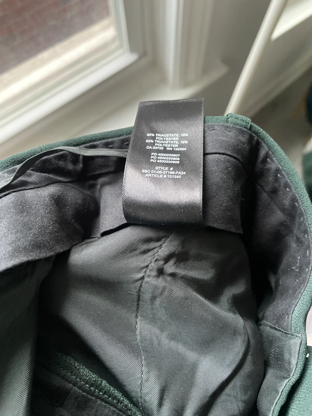 Aritzia Babaton Stedman Forest Green Pants sz 4 - photo 3