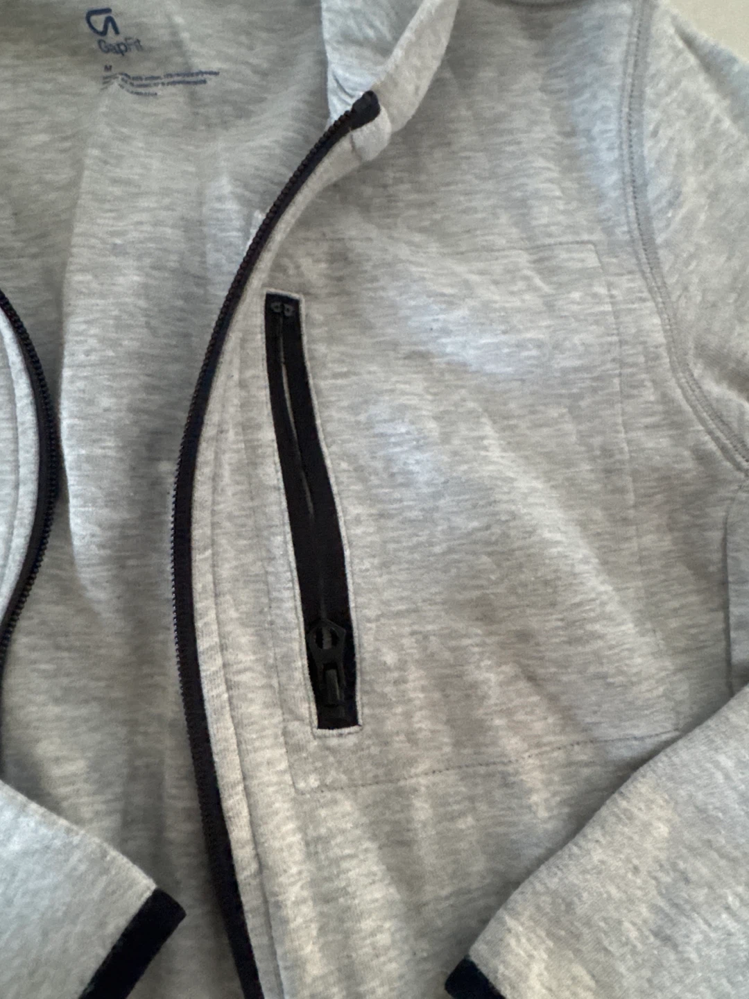 GapFit Grey Zip-Up Hoodie - Size Medium - photo 2