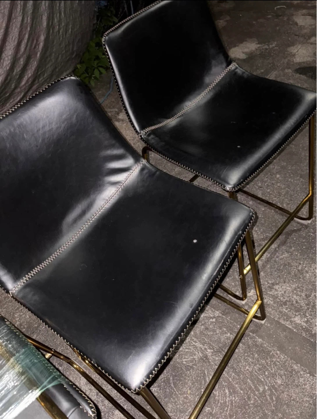 Leather Bar Stool - Black - photo 5