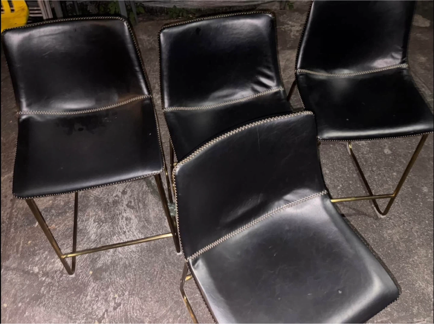 Leather Bar Stool - Black - photo 4