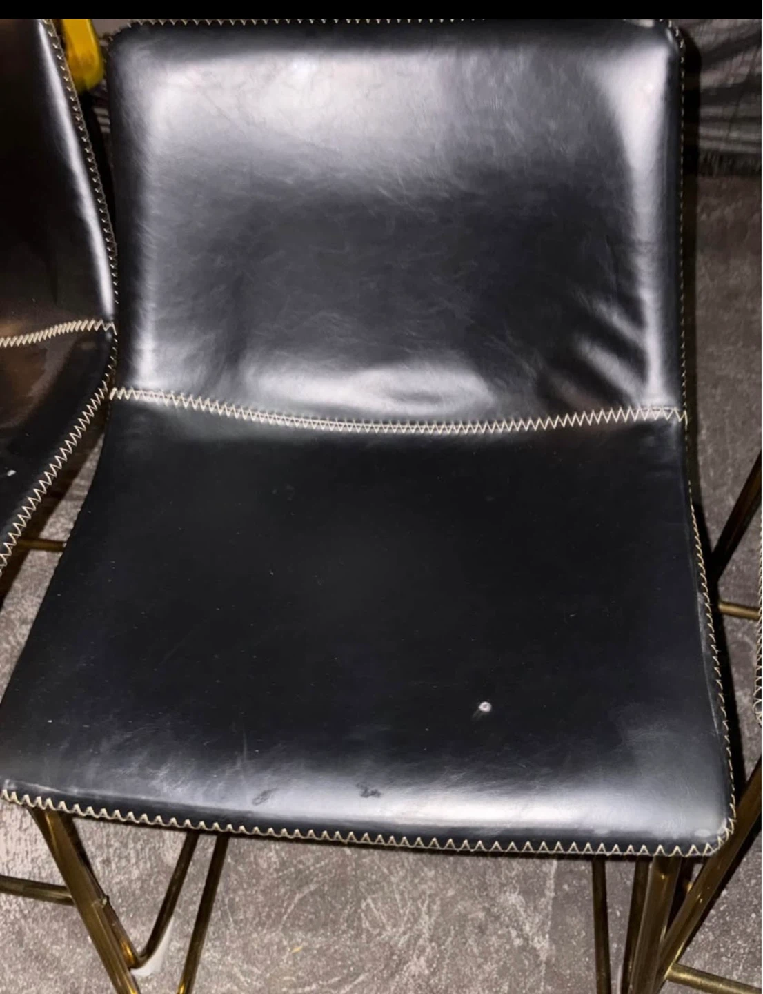 Leather Bar Stool - Black - photo 3