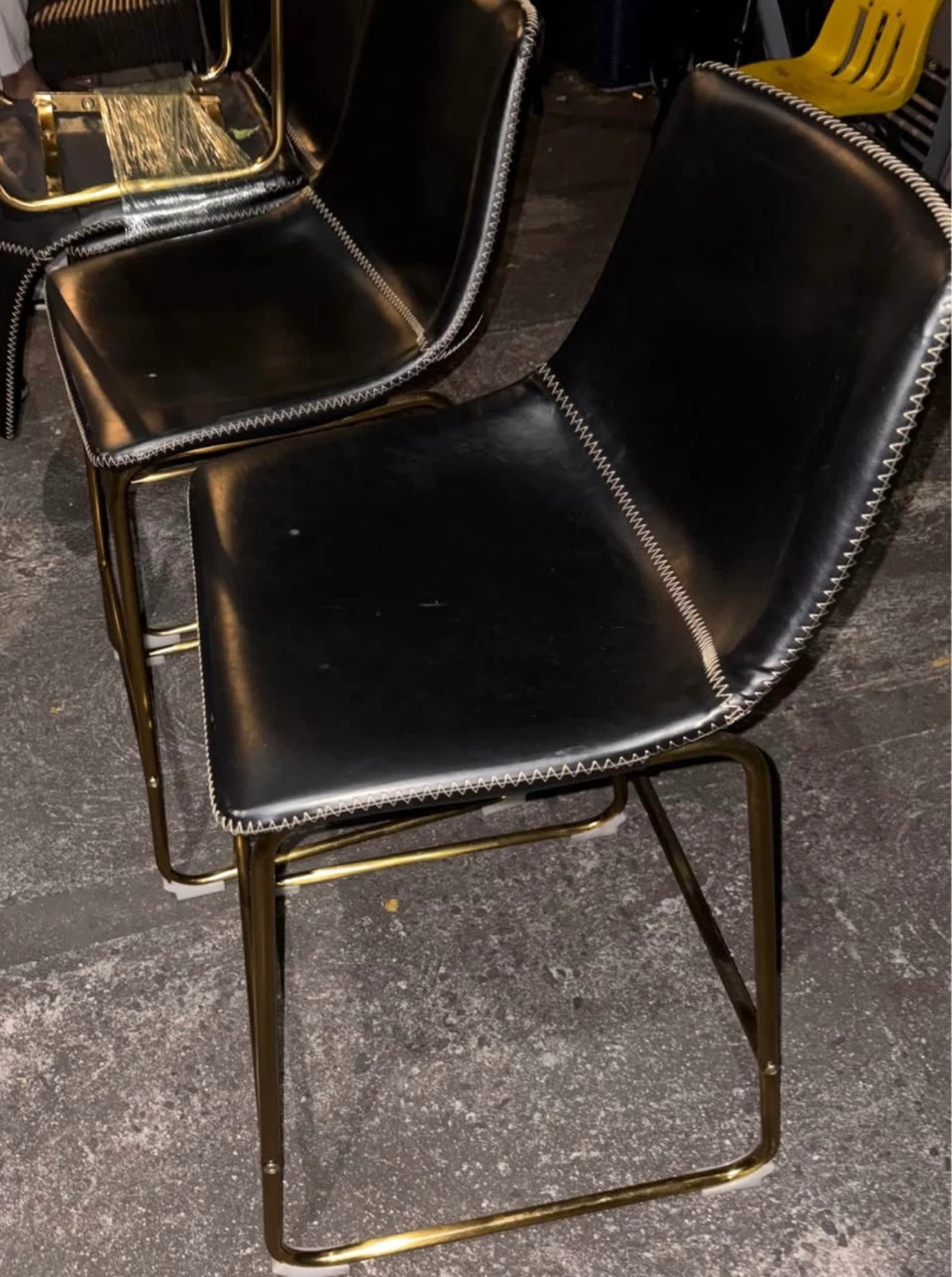 Leather Bar Stool - Black - photo 2
