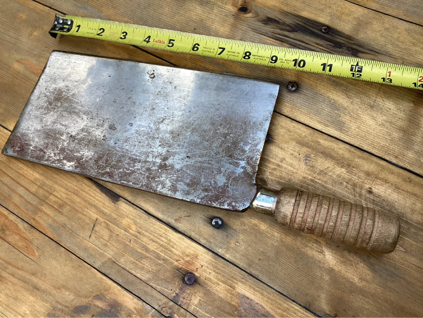 Vintage Oriental Marked #1 Meat Cleaver Wood Handle! - photo 3