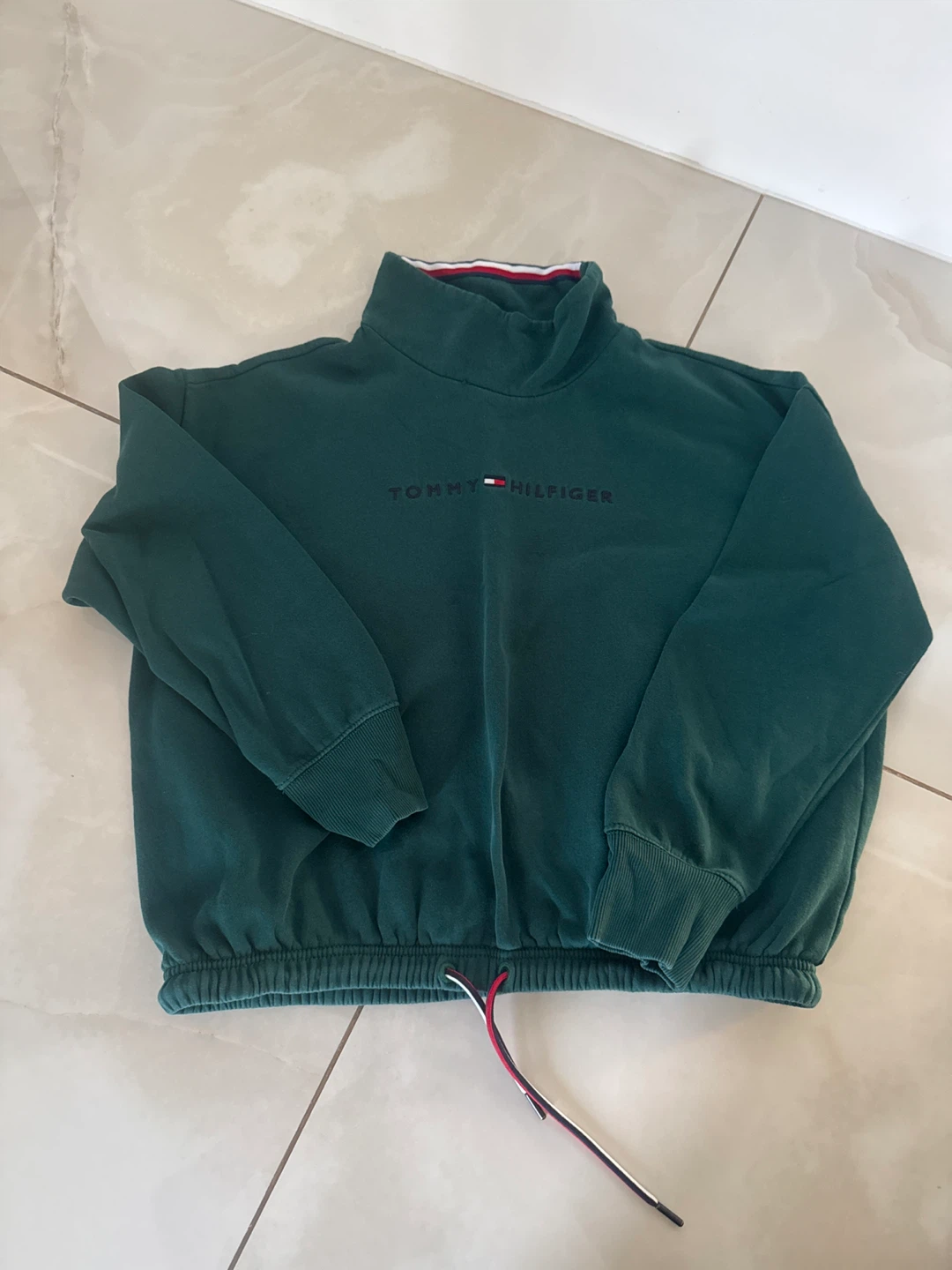 Tommy Hilfiger Green Mock Neck Sweatshirt - Size M