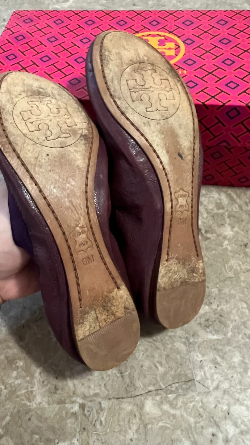 Tory Burch Women's Ballet Flats Size 6M Purple Leather - photo 3