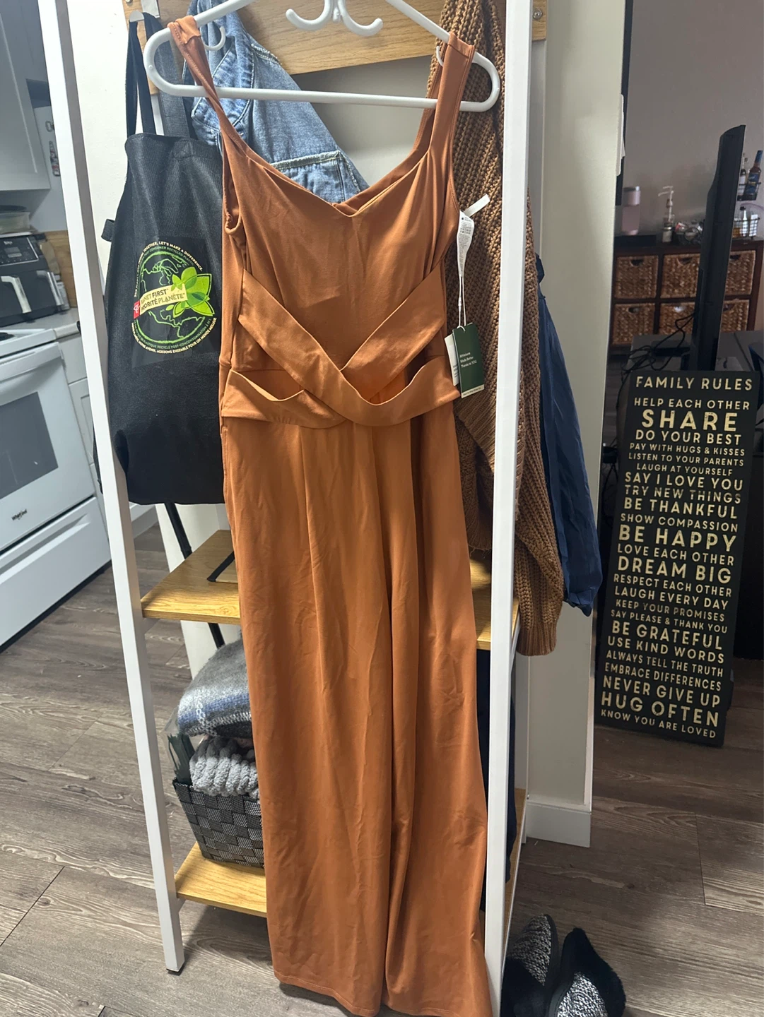 Rust red Sleeveless casual jumpsuit whit pocket