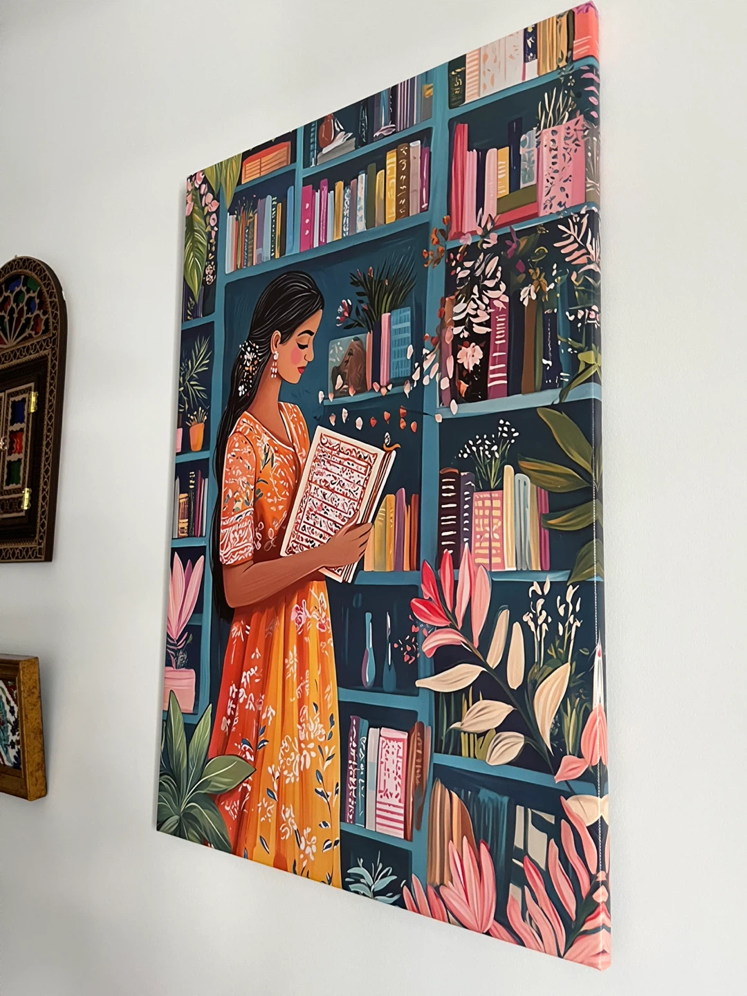 Framed Book-lover Canvas Wall Art 23.6X15.7 inches - photo 2