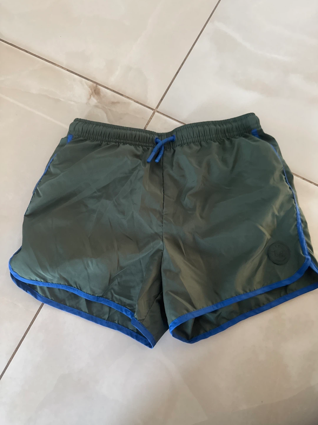 ZARA Kids Green Shorts with Blue Trim