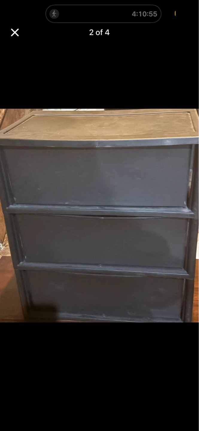 Brown 3-Drawer Plastic Storage Unit - photo 2