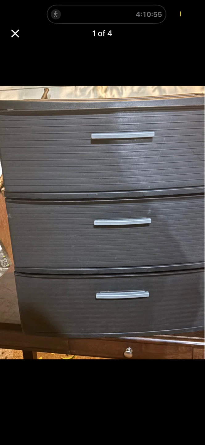 Brown 3-Drawer Plastic Storage Unit