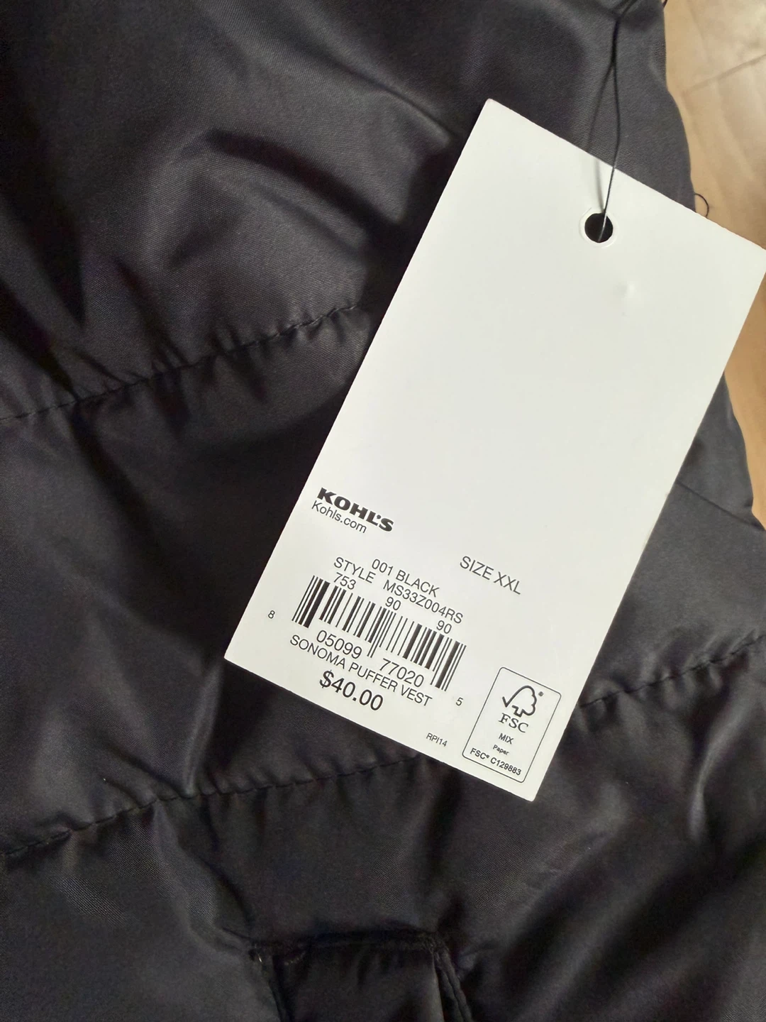 Sonoma Puffer Vest - Black - XXL - photo 3