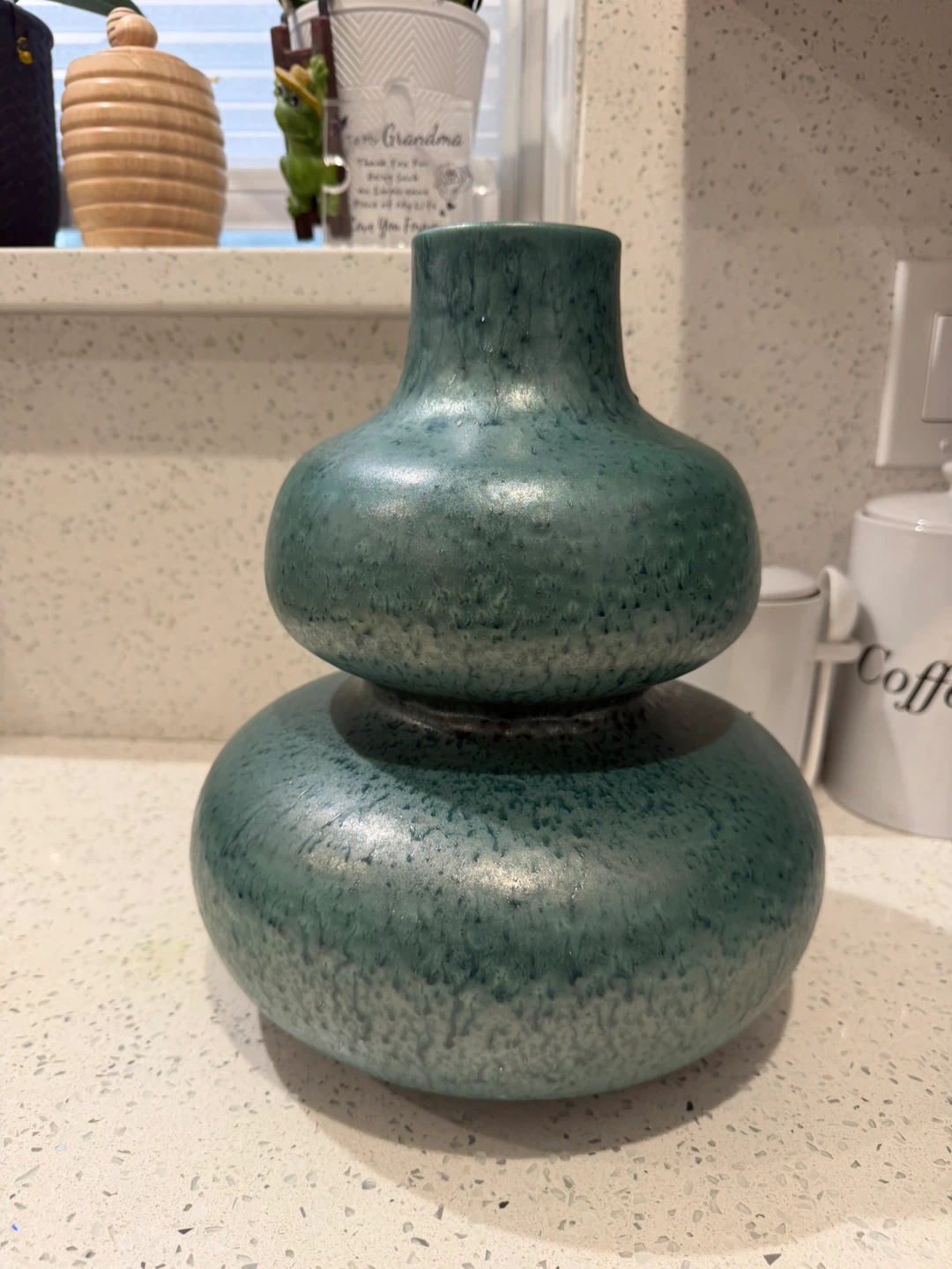 GLOVI Double Orb Vase Cerulean Blue