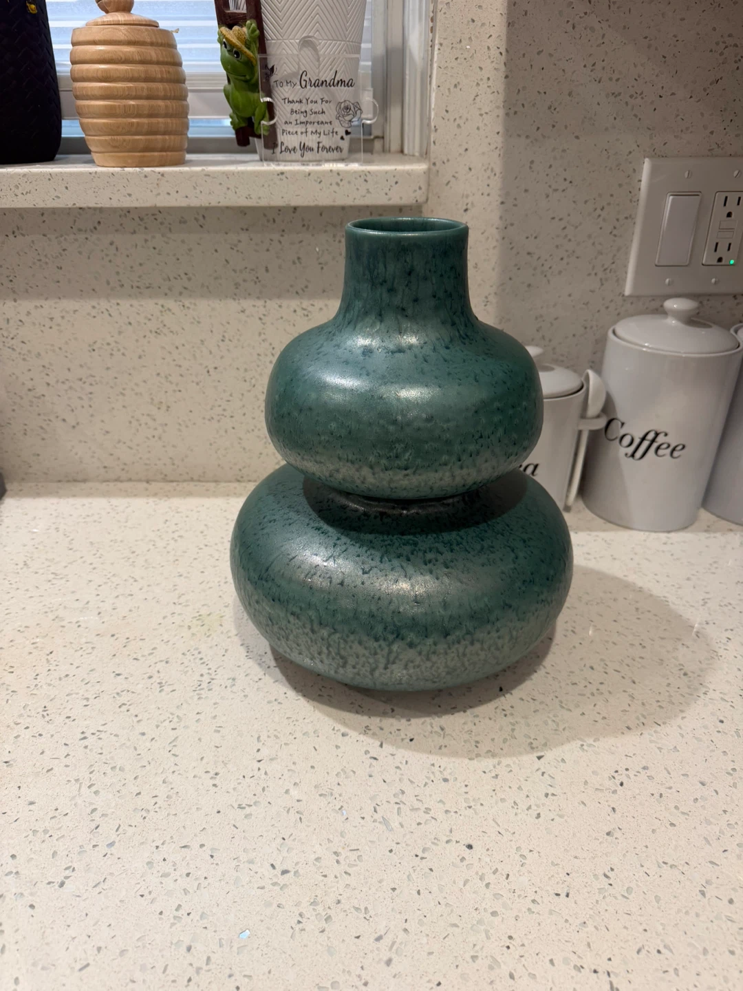 GLOVI Double Orb Vase Cerulean Blue - photo 3