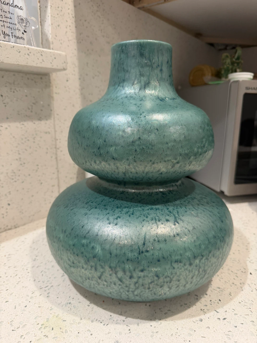 GLOVI Double Orb Vase Cerulean Blue - photo 4