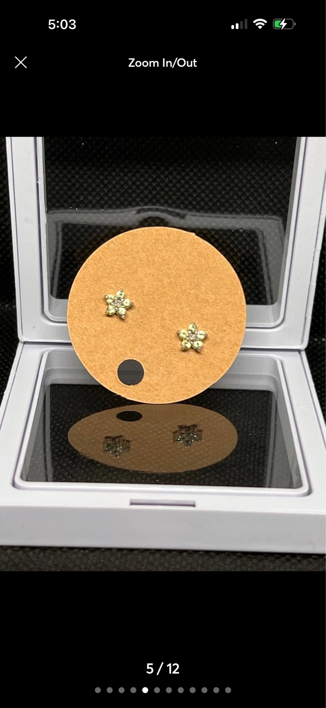 Flower Stud Earrings with Rhinestones