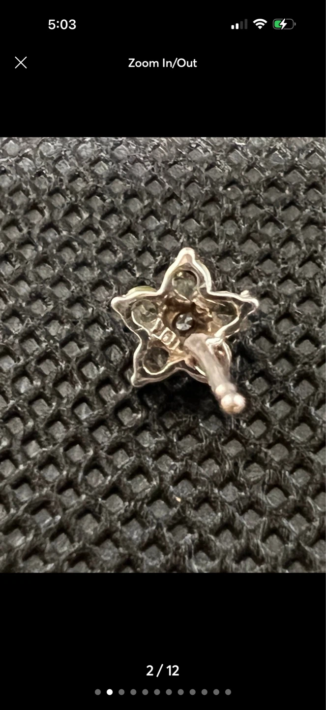 Flower Stud Earrings with Rhinestones - photo 3