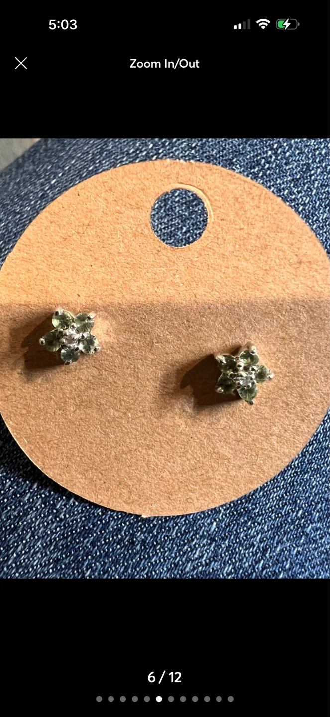 Flower Stud Earrings with Rhinestones - photo 5