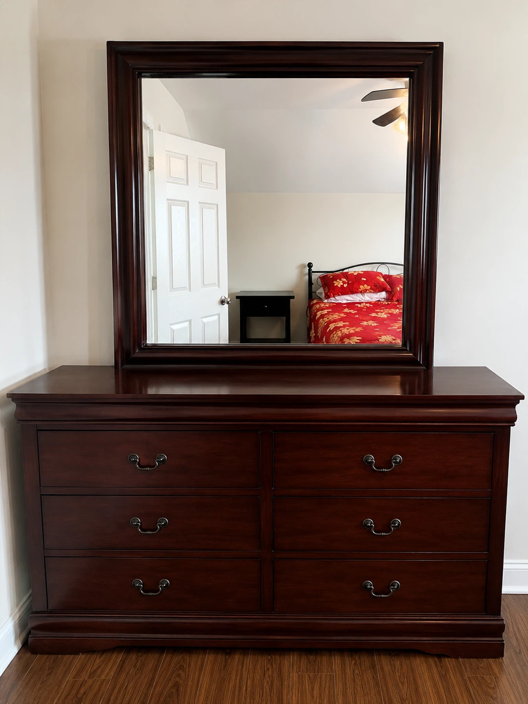 Dark Wood Dresser with Mirror