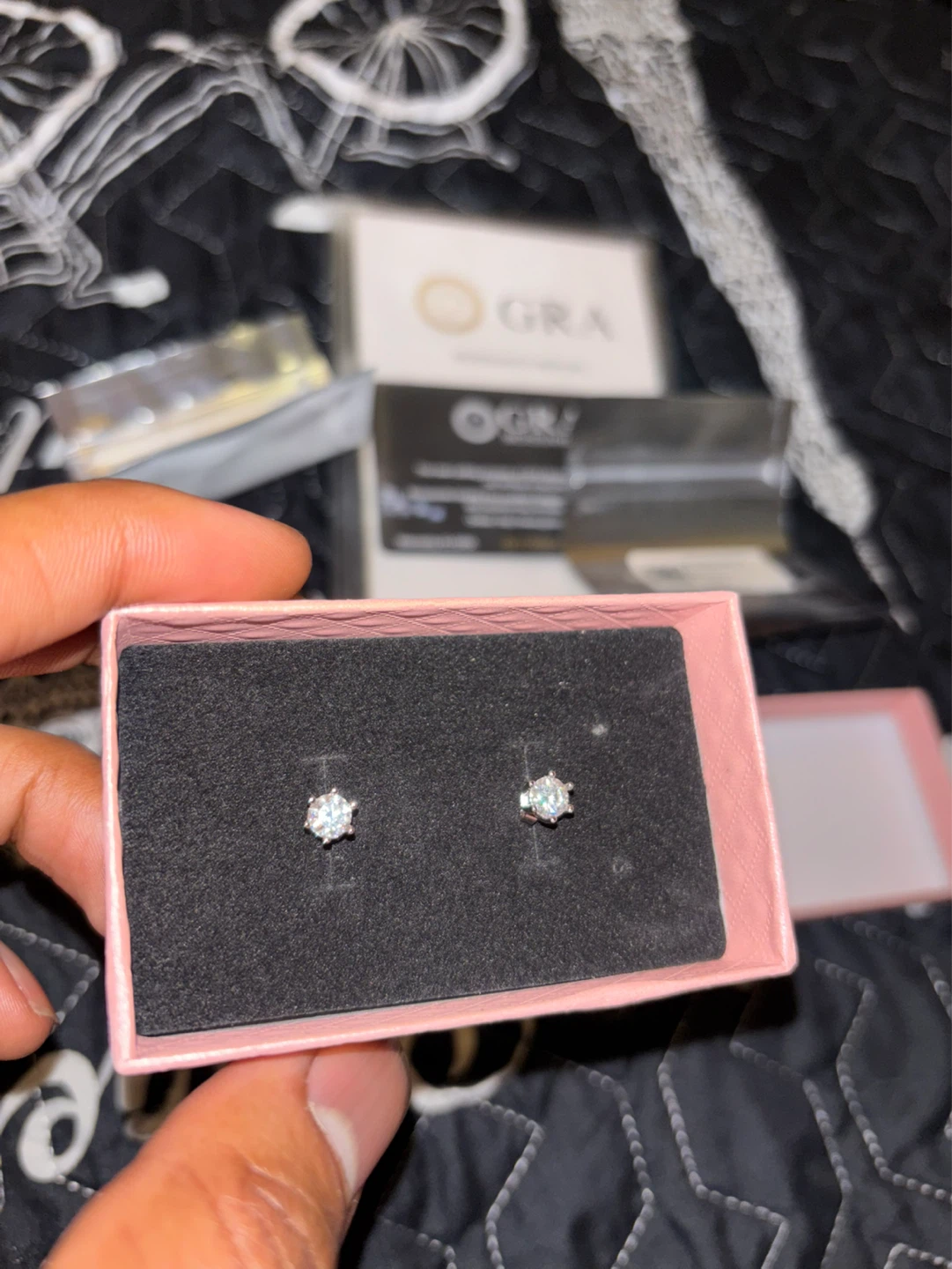 Round Stud Earrings S925 Silver - 1 Carat Total - photo 2