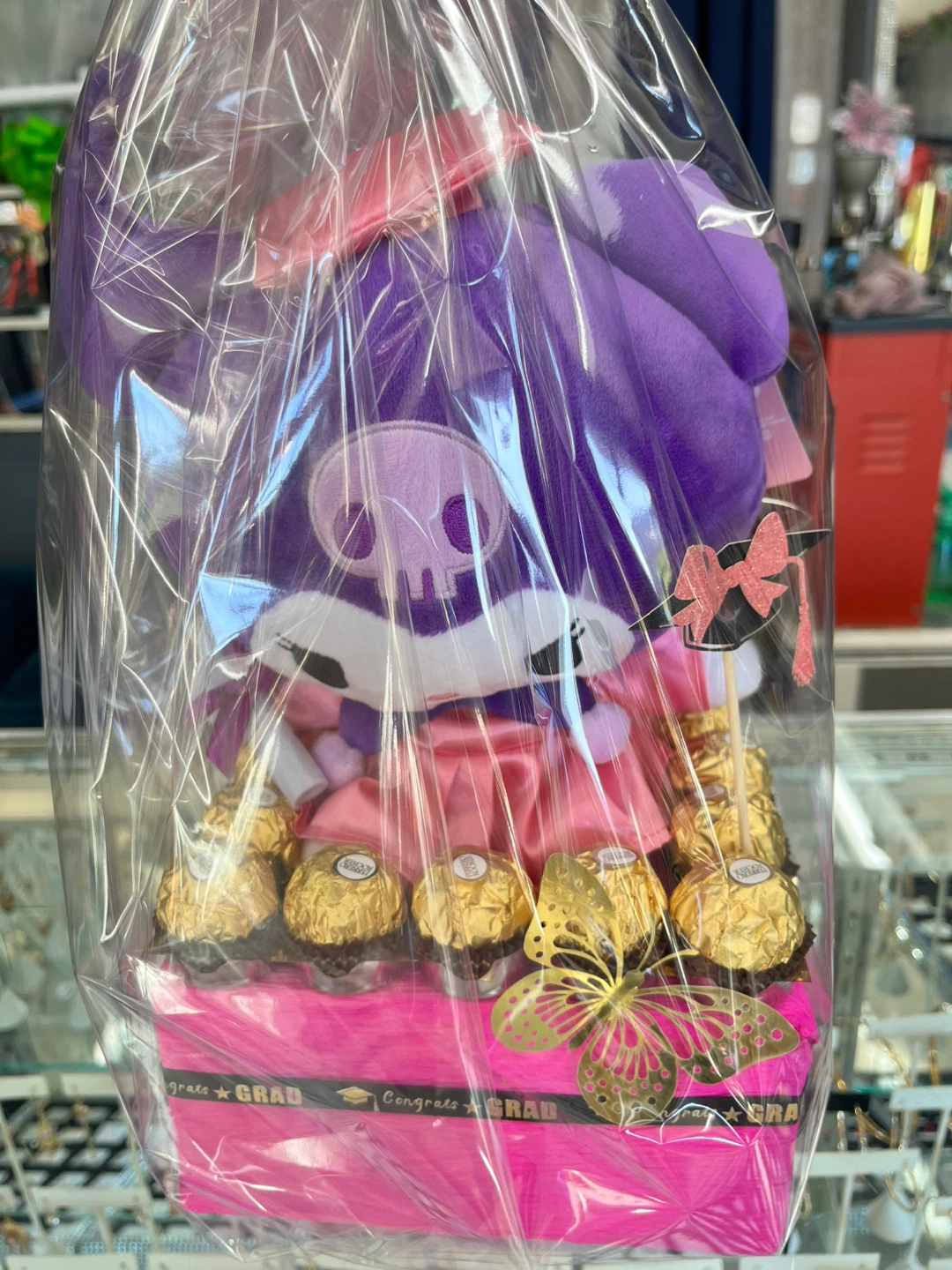 Purple Character Plush with Chocolates Gift Basket - photo 3