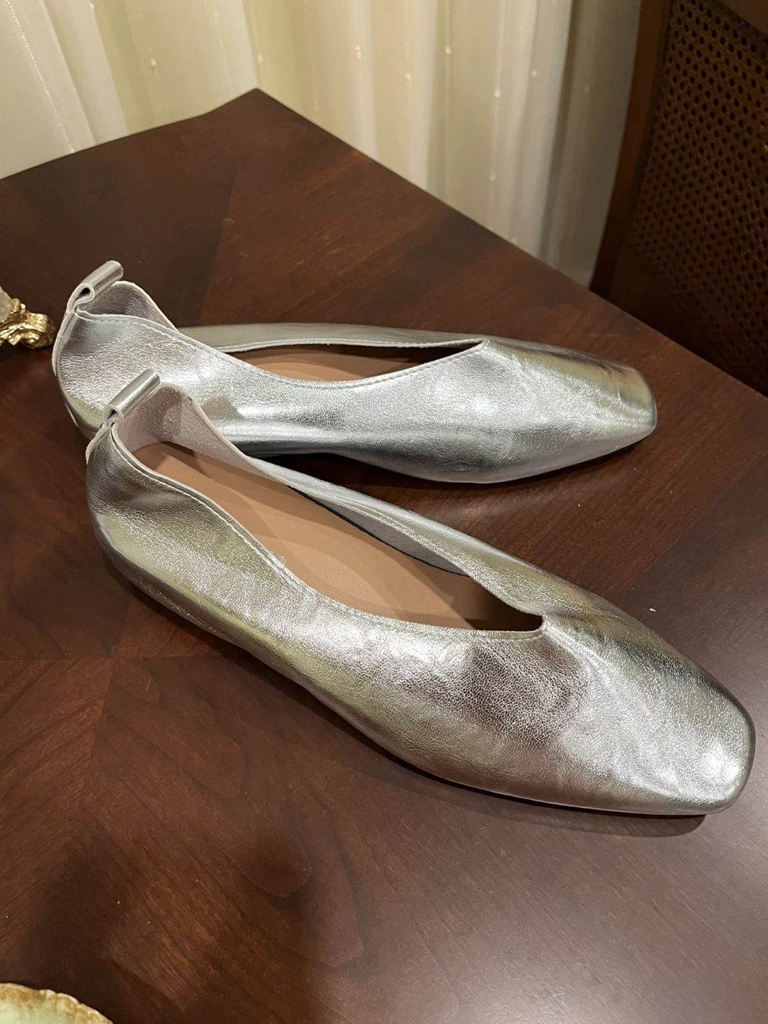 L'AUTRE CHOSE Silver Leather Ballet Flats Size 41 - photo 4